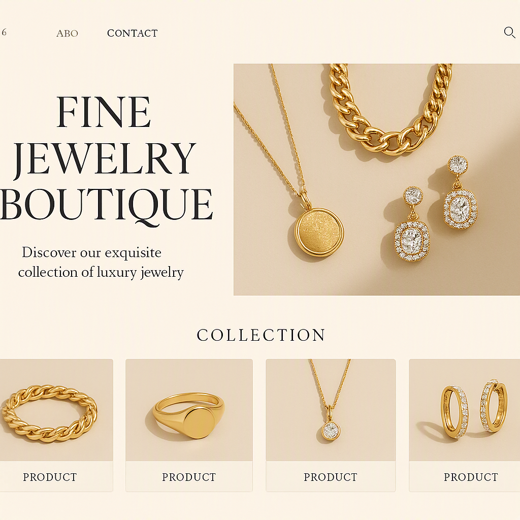 Illustrative luxury fine jewelry website design